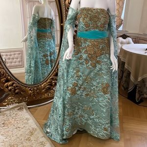 This is a French lace  mother of the bride or groom custom-made gown